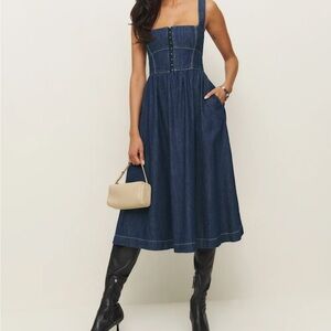 Reformation Blue Midi Dress